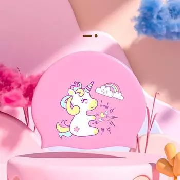 Детская силиконовая шапочка для плавания: Водонепроницаемые, симпатичные и солнцезащитные для мальчиков, девочек и младенцев розовый