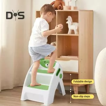 Детская складная лестница-стремянка для ванной комнаты, приучение к горшку, противоскользящая, безопасность малышей, 2 шага, установка-подставка для ног для горшка для детей, способствующая независимости розовый