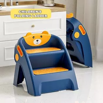 Детская складная лестница-стремянка для ванной комнаты, приучение к горшку, противоскользящая, безопасность малышей, 2 шага, установка-подставка для ног для горшка для детей, способствующая независимости серый