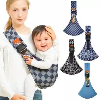 Детская слинг-переноска Отличная несущая способность Регулируемая длина Широкий ремень Меньше давления на плечо Дышащая ткань Клетчатый принт Прогулки на свежем воздухе 0–36 месяцев B