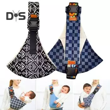 Детская слинг-переноска Отличная несущая способность Регулируемая длина Широкий ремень Меньше давления на плечо Дышащая ткань Клетчатый принт Прогулки на свежем воздухе 0–36 B
