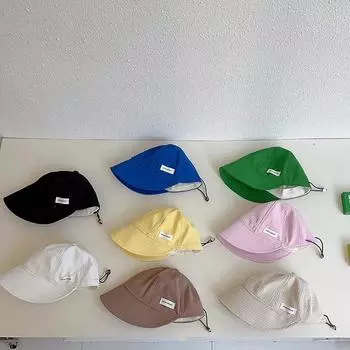 Детская солнцезащитная шапка для малышей для мальчиков и девочек, корейская модная однотонная серия, детская козырек, летняя туристическая бейсболка на открытом воздухе