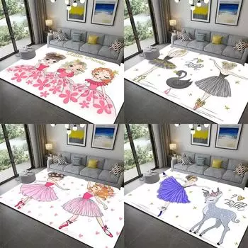 Детская спальня, игровой коврик из пены с эффектом памяти, игровой ковер для комнаты девочки, гостиная, ковер с рисунком балерины для девочек 40x60cm
