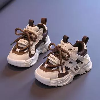 Детская спортивная обувь Кроссовки Детская обувь для ходьбы 22 (Insole 14cm) чёрный