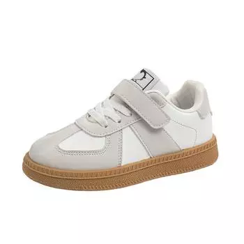 Детская спортивная обувь на липучках, удобная обувь на плоской подошве, для отдыха на природе для мальчиков, универсальная обувь для повседневного ношения для девочек 26 белый