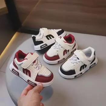 Детская спортивная обувь осень 2024 г.: Кроссовки с мягкой подошвой для девочек и мальчиков от 1 до 6 лет 5 pairs Size 22-26 вино красного