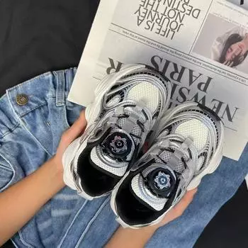 Детская спортивная обувь осень новинка мальчики мода буквы папы обувь для девочек легкие дышащие кроссовки для бега 26