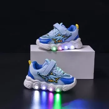 Детская спортивная обувь с динозаврами, дышащие сетчатые кроссовки для мальчиков и девочек, легкие, нескользящие 21 розовый