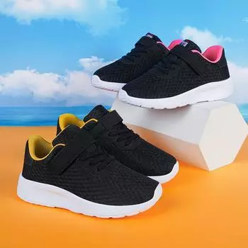 Детская спортивная обувь с сетчатыми дышащими волшебными наклейками для девочек, сверхлегкая спортивная обувь из ЭВА для детей 28-40 лет 28 золотой