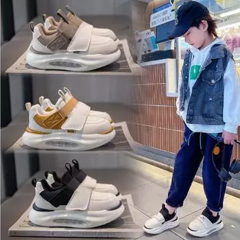 Детская спортивная обувь весна и осень новые повседневные туфли для мальчиков большие детские скейтборды нескользящие мягкие подошвы папины туфли для девочек 26 чёрный