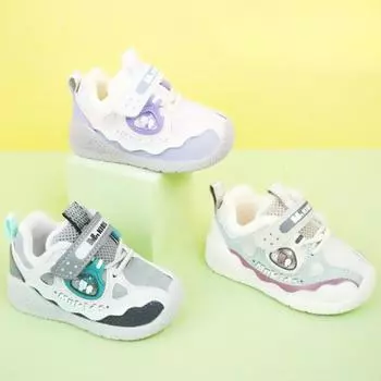 Детская спортивная обувь Зимние кроссовки для мальчиков с нескользящей подошвой Кроссовки для девочек Теплые бархатные хлопковые туфли 17 розовый