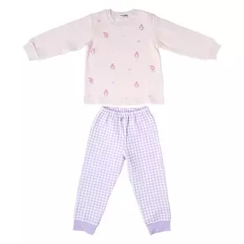 Детская стеганая пижама My Melody 130 см, хлопок, длинный рукав, верх и низ, комплект 237523 [Sanrio] 100%