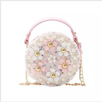 Детская сумка через плечо для девочек с жемчугом, мини-милый рюкзак принцессы, сумка-мессенджер, сумка через плечо на молнии