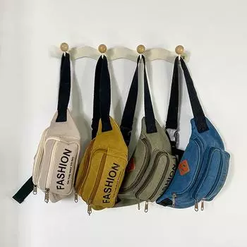 Детская сумка Детская сумка через плечо Холщовая сумка Сумка через плечо Легко сочетающиеся сумки на молнии