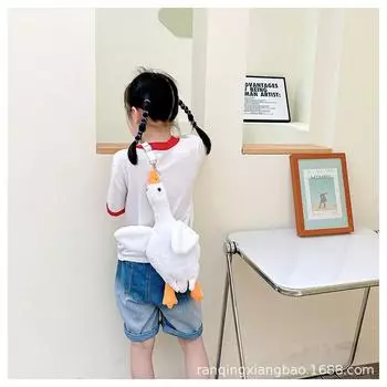 Детская сумка для кукол с героями мультфильмов, новая милая кукла-кукушка, большой белый гусь, женская сумка для кукол кавайи 19*41*7 белый