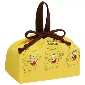 Детская сумка для ланча Skater, затягивающаяся на шнурок, со вставкой, для детей, сделано в Японии, Noraneko Gundan, для мальчиков и девочек KB7