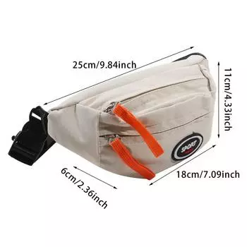 Детская сумка для мальчиков и девочек 5-7 лет, однотонная холщовая сумка с буквенным узором, детская модная повседневная водонепроницаемая сумка на грудь белый