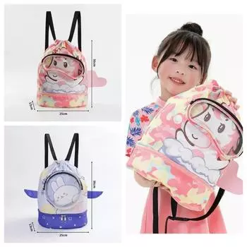 Детская сумка для плавания, комбинированная разделительная сумка для влажной и сухой воды, водонепроницаемая сумка для хранения, портативный рюкзак с героями мультфильмов для мальчиков и девочек, пляжный рюкзак с морским бассейном