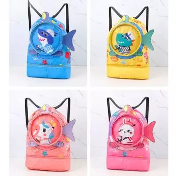 Детская сумка для плавания с героями мультфильмов, водонепроницаемая влажная и сухая одежда с обувью, очки, сумки для хранения, рюкзак, аксессуары для плавания