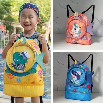 Детская сумка для плавания с героями мультфильмов, водонепроницаемая влажная и сухая одежда с обувью, очки, сумки для хранения, рюкзак, аксессуары для плавания