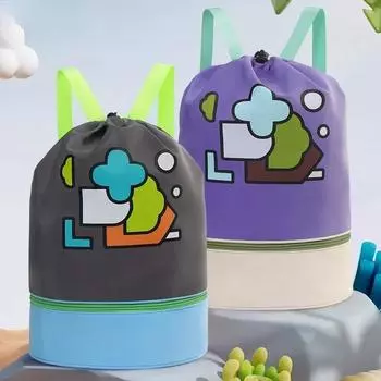 Детская сумка для плавания, сухая, влажная, водонепроницаемая, сумка для хранения, для мальчиков и девочек, для пляжного купания, милый рюкзак, спортивная сумка фиолетовый