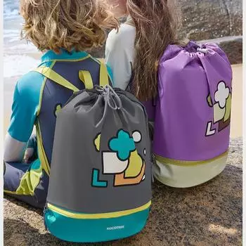 Детская сумка для плавания, сухая, влажная, водонепроницаемая, сумка для хранения, для мальчиков и девочек, для пляжного купания, милый рюкзак, спортивная сумка фиолетовый