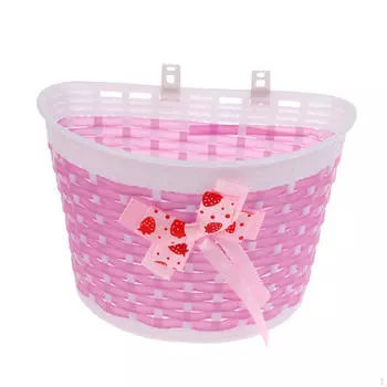 Детская сумка-корзина, украшение в виде петли с бантом на руль для девочек, розовое