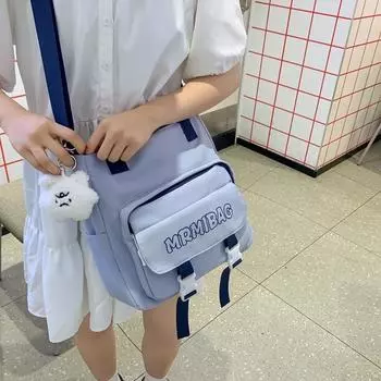 Детская сумка-мессенджер с буквенным принтом, студенческая сумка через плечо, большая вместительная сумка на плечо хаки