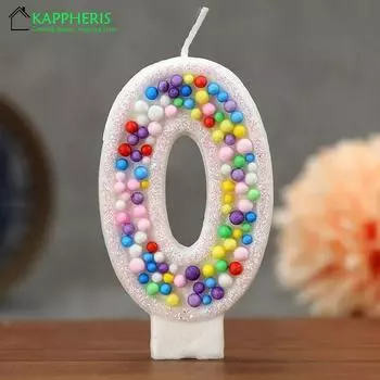 Детская свеча на день рождения 1 год, разноцветная жемчужная свеча, макарон, оригинальная свеча, беспламенное украшение для торта, поставщик тематических вечеринок
