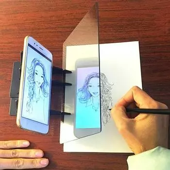 Детская светодиодная проекция, копировальная доска для рисования, доска для рисования, доска для рисования, эскиз, зеркальное отражение, затемняющий кронштейн, держатель для детей