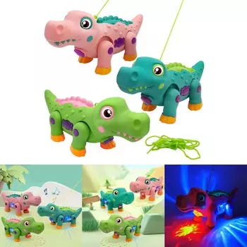 Детская светящаяся игрушка-крокодил для ходьбы, для мальчиков и девочек, легкая музыкальная игрушка, дошкольная ранняя развивающая игрушка, подарок для ребенка