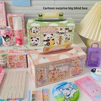 Детская таинственная канцелярская коробка-сюрприз с руководством и клейкой лентой