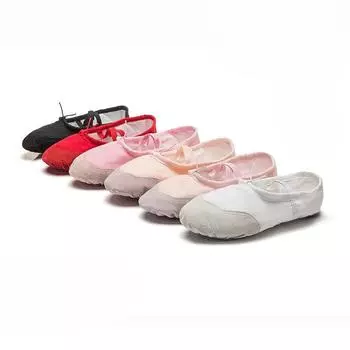 Детская танцевальная обувь, женская обувь с мягкой подошвой, мужская обувь для взрослых, танцевальная обувь в форме кошачьего когтя, обувь для йоги, балетная обувь для девочек 34 красный