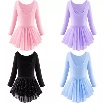 Детская танцевальная одежда для девочек, расшитая блестками, с длинными рукавами, для тренировок девочек 160 чёрный