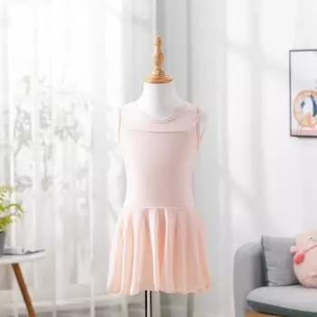 Детская танцевальная одежда майка платье для балета для девочек одежда для гимнастики одежда для балетных репетиций 110 100-110cm) розовый