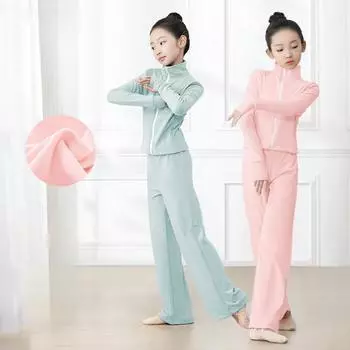 Детская танцевальная одежда Раздельный костюм для девочек Балет Весна и Осень Длинные рукава Репетиционная одежда Китайские танцы Танцы 170 чёрный