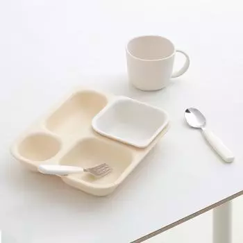 Детская тарелка столовая посуда Tackaon глубокая тарелка с 4 отверстиями + специальный мячик нескользящий детский сад детский сад brown