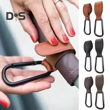 Детская тележка с крючком, вращающаяся на 360 градусов, универсальная металлическая корзина для хранения предметов, органайзер для коляски, вешалка для детских товаров коричневый