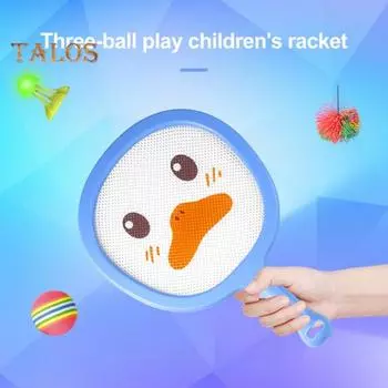 Детская теннисная ракетка, юниорская теннисная ракетка с мягкими тренировочными мячами, воланчики для бадминтона для детей, для занятий спортом в помещении и на открытом воздухе жёлтый/синий