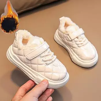 Детская теплая хлопковая обувь. Новинка 2023 года. Утепленная теплая детская прогулочная обувь. 21 розовый