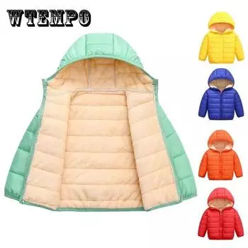 Детская теплая и ветрозащитная пуховая хлопковая куртка, короткая кашемировая куртка для девочек, овечья шерсть 140