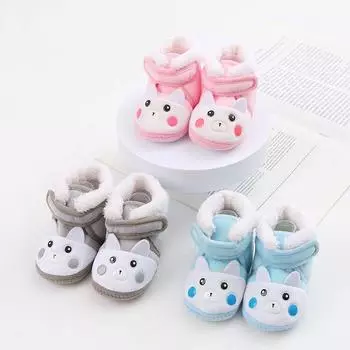 Детская теплая обувь с рисунком на толстой мягкой подошве, обувь для малышей, детская обувь 12