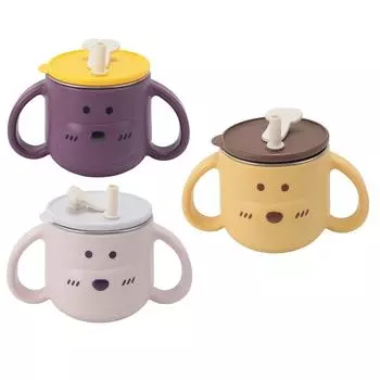 Детская термокружка из нержавеющей стали 316L с соломинкой, двойными стенками и двумя ручками, милая детская термокружка Yellow