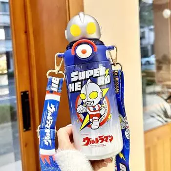 Детская термокружка Ultraman Water Cup для школьников, бутылка для воды для мальчиков, пищевая кружка-непроливайка для мальчиков 600ml