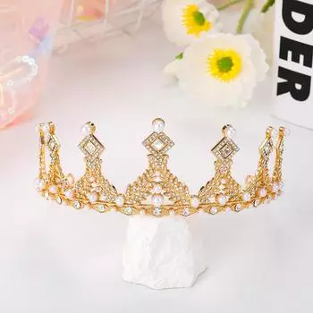Детская тиара-корона, корона принцессы, повязка на голову со стразами, подарок на день рождения, платье для подиума, высококачественные аксессуары для выступлений