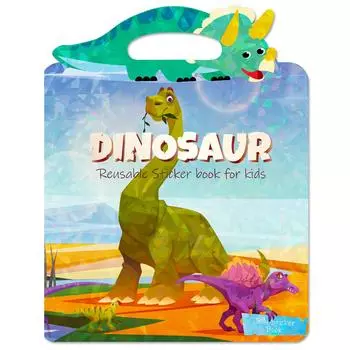 Детская тихая книга Концентрация Развития Динозавр Может многократно наклеивать портативную желейную наклейку Книга