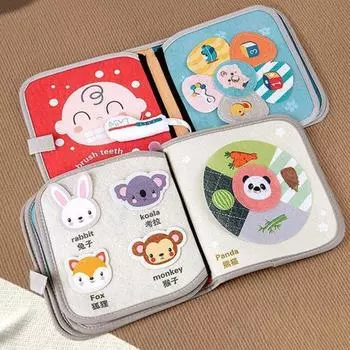 Детская ткань, липкая застежка, мягкая, устойчивая к укусам, устойчивая к разрыву книжная лента с карманом, познание цвета, координация рук и глаз, ранняя C