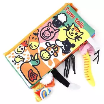 Детская тканевая книга развивающие игрушки животные хвосты английская обучающая история(животное)