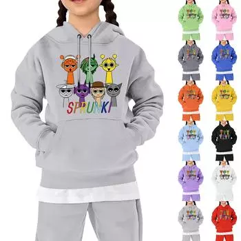 Детская толстовка, повседневная, свободная, с принтом, с капюшоном 110 чёрный