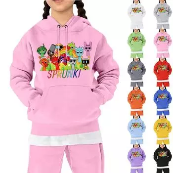 Детская толстовка, повседневная, свободная, с принтом, с капюшоном 110 чёрный